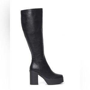 Slick Nicks Platform Knee High Boots in Black